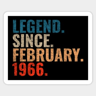 Legend since February 1966 Retro 1966 birthday shirt Sticker